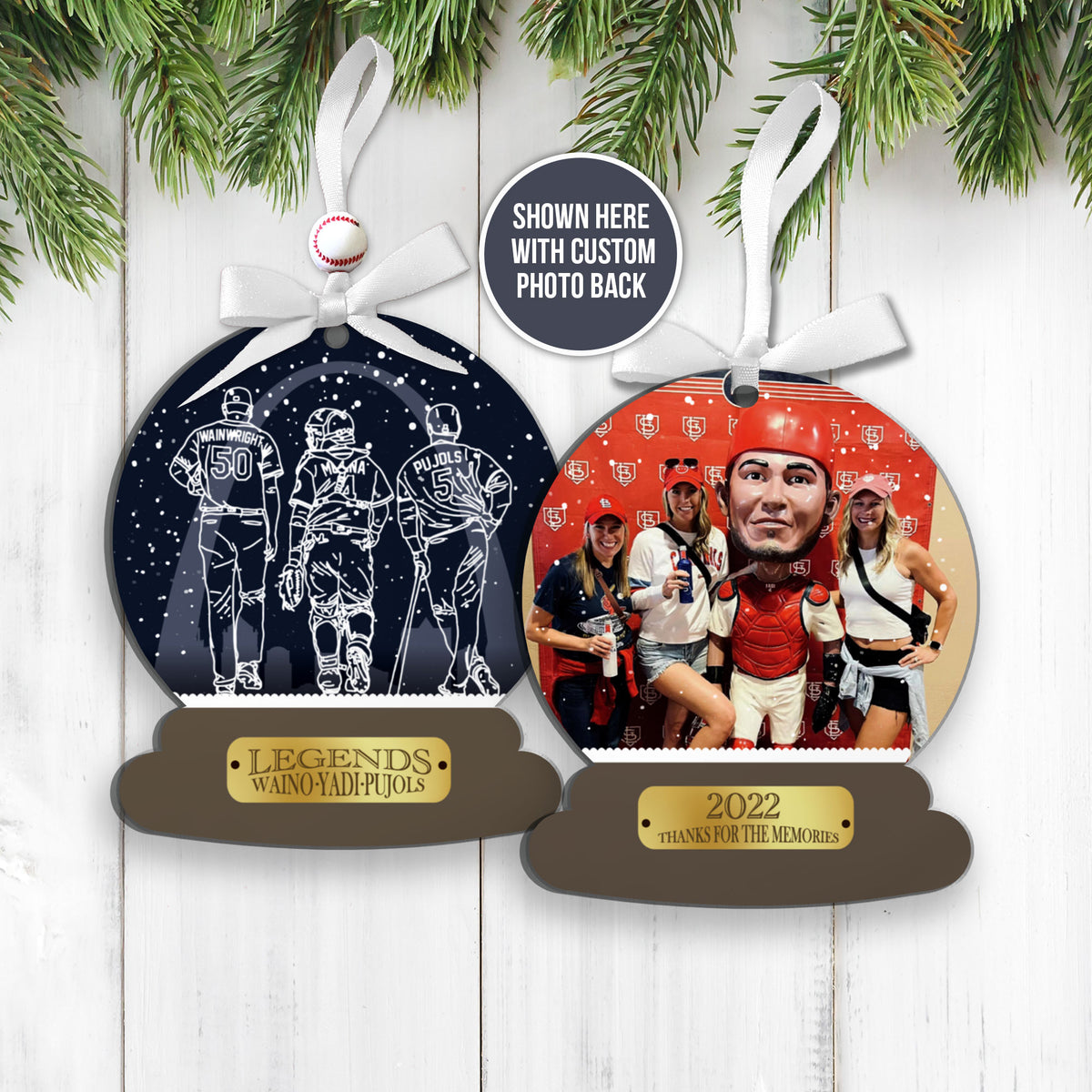 Snowglobe Custom Farewell Tour St. Louis Cardinals Memory Ornament Wai –  The Mash Pit