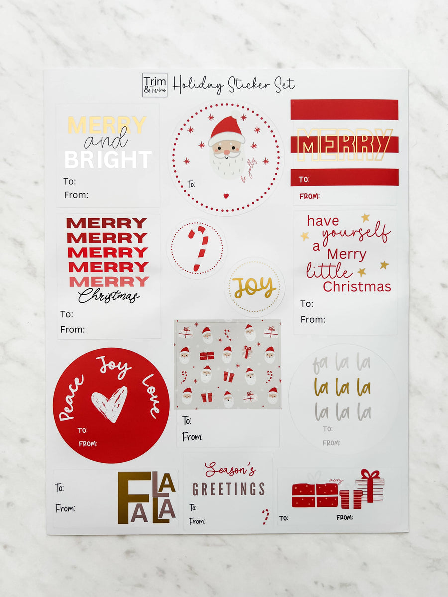Trim & Twine - Christmas Gift Tag Sticker Set - Red Classic – The Mash Pit