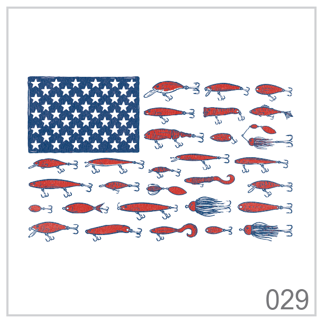Fourth of July - Fishing Lure Flag