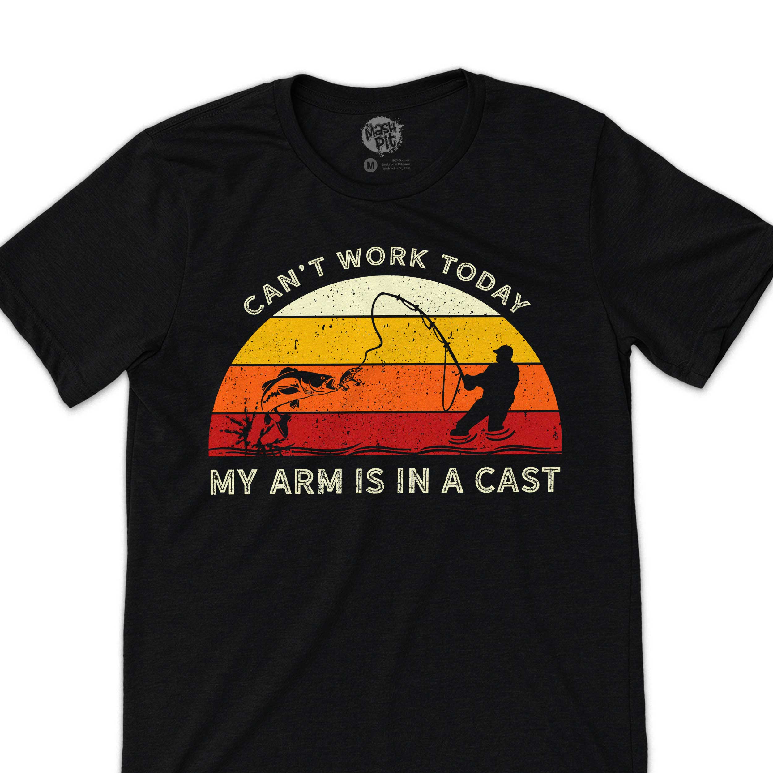funny fishing shirt - can't work my arm is in a cast dad fishing