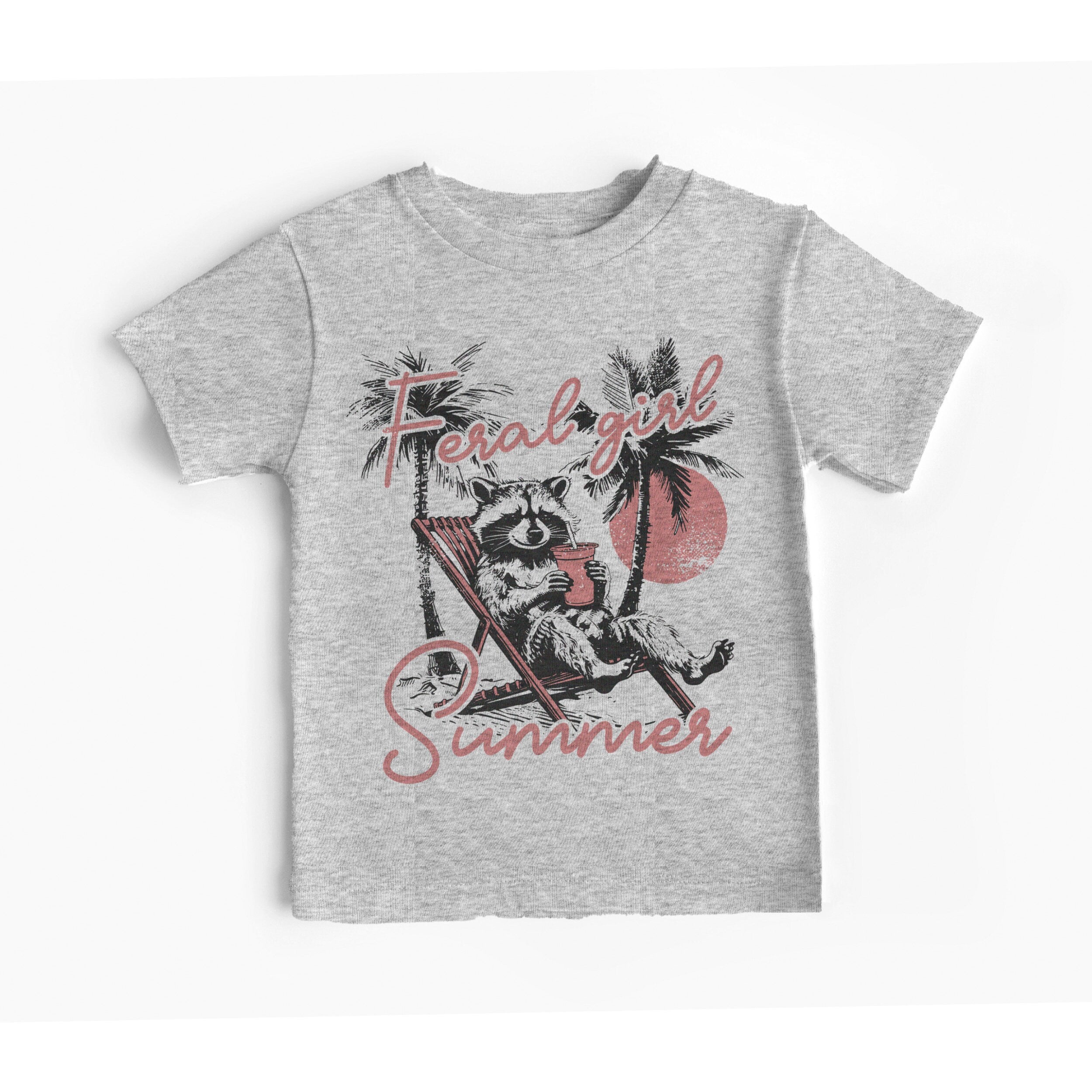 feral girl summer funny youth toddler t-shirts adorable girls