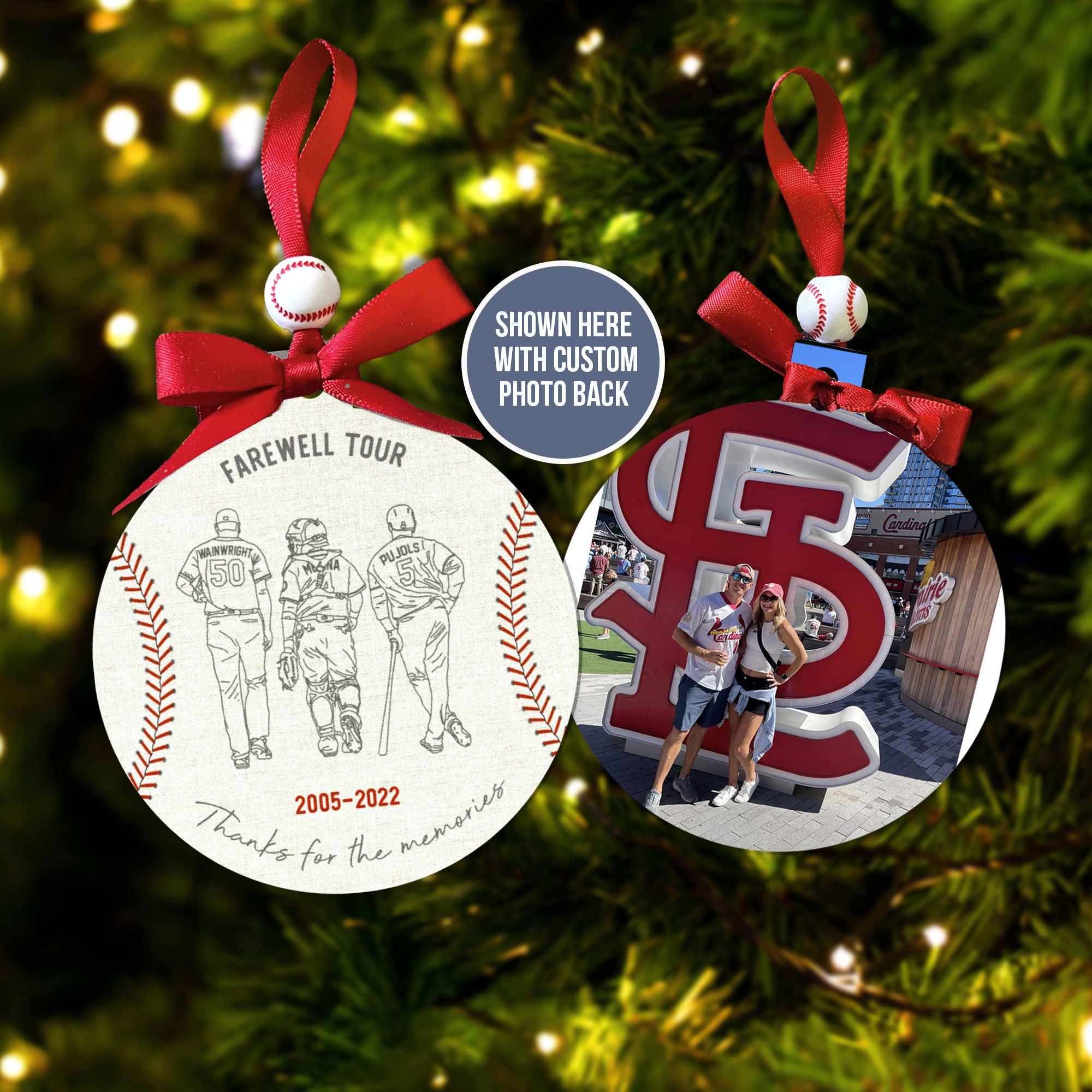 St. Louis Cardinals Christmas Baseball Ornament - SWIT Sports