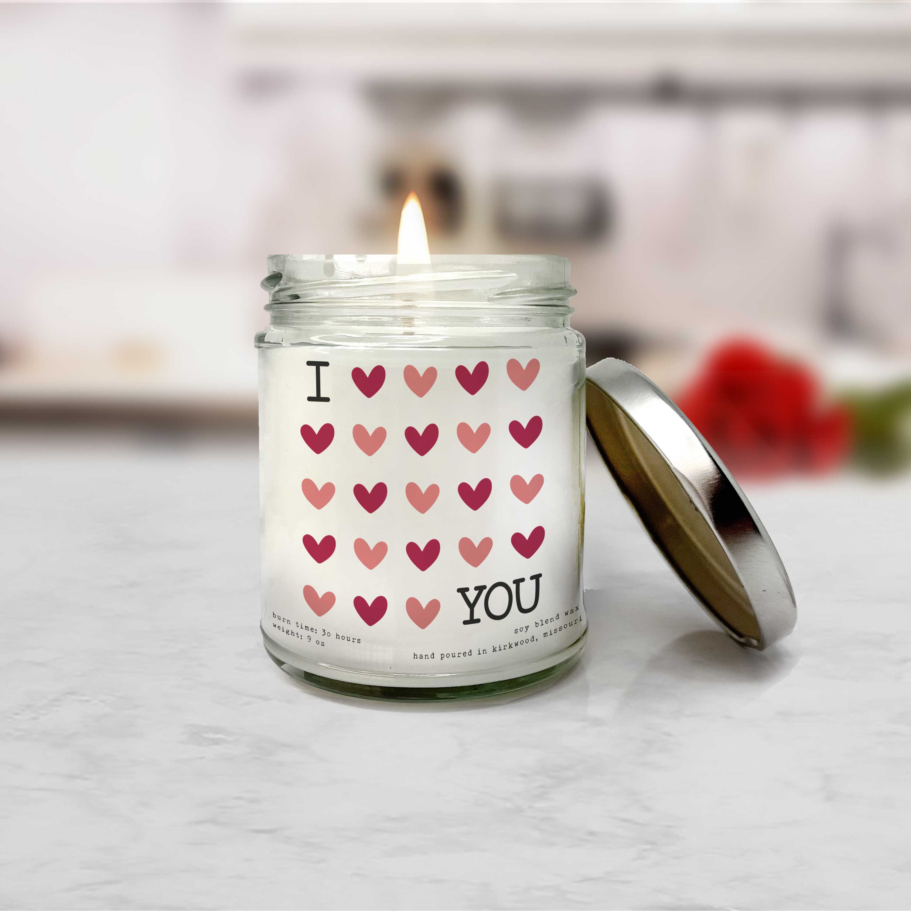 Diamond Heart Candles, Handmade Candles, Valentine's Day