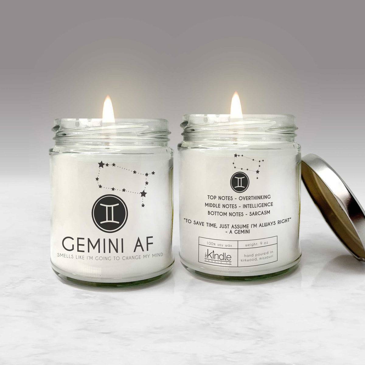 gemini af candle zodiac astrological sign candles funny gemini gifts c