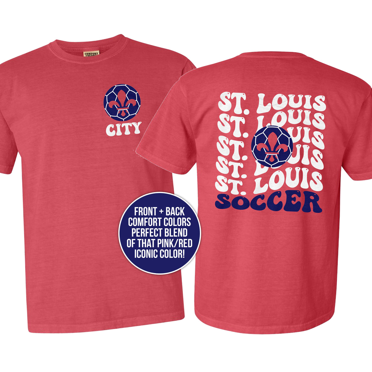 Comfort Colors Retro wavy text St. Louis City Soccer T-Shirt – The Mash Pit