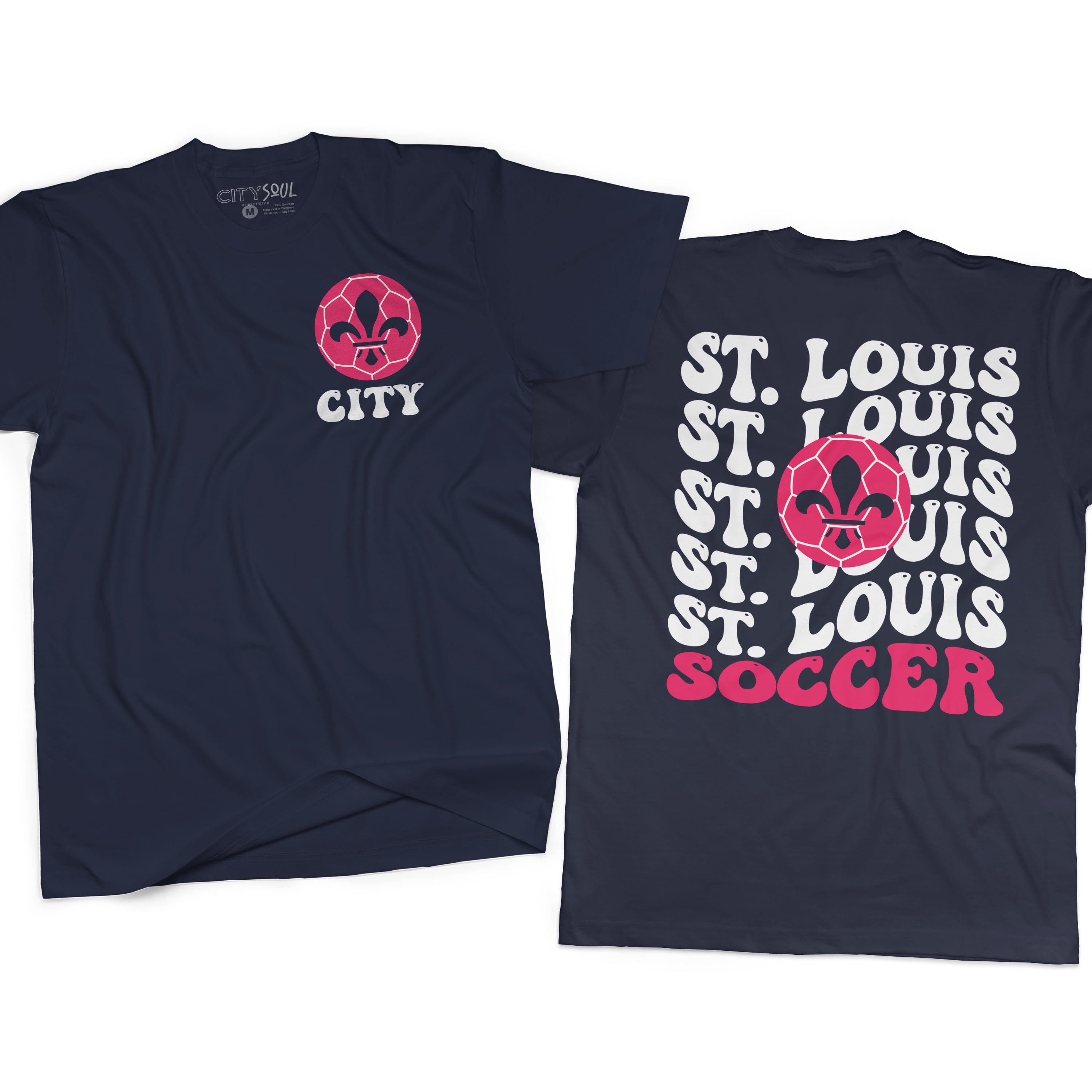  Womens St. Louis Varsity Style Red with Black Text V