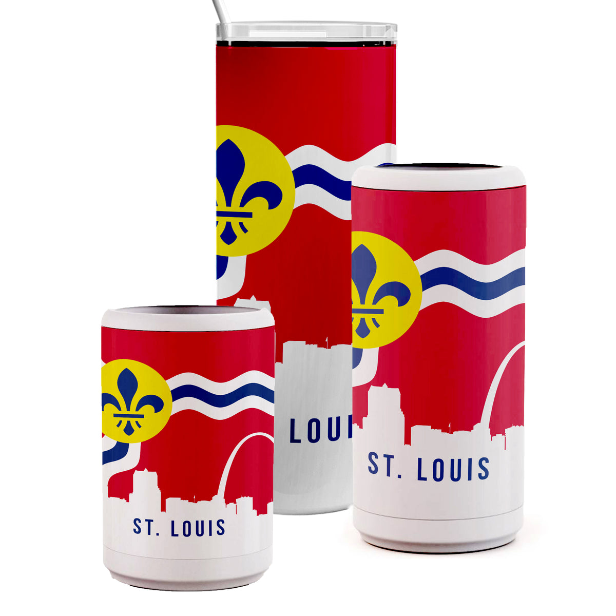 St. Louis Flag with Skyline Drinkware – The Mash Pit